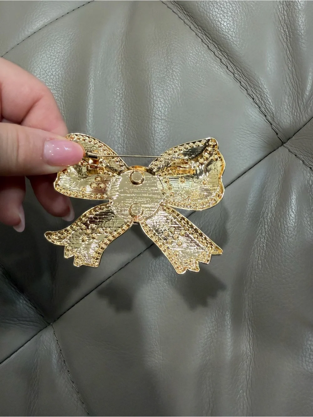 Vintage Style Enamel Bow Brooch Pin Red, Turquoise & Gold Rhinestone accents
